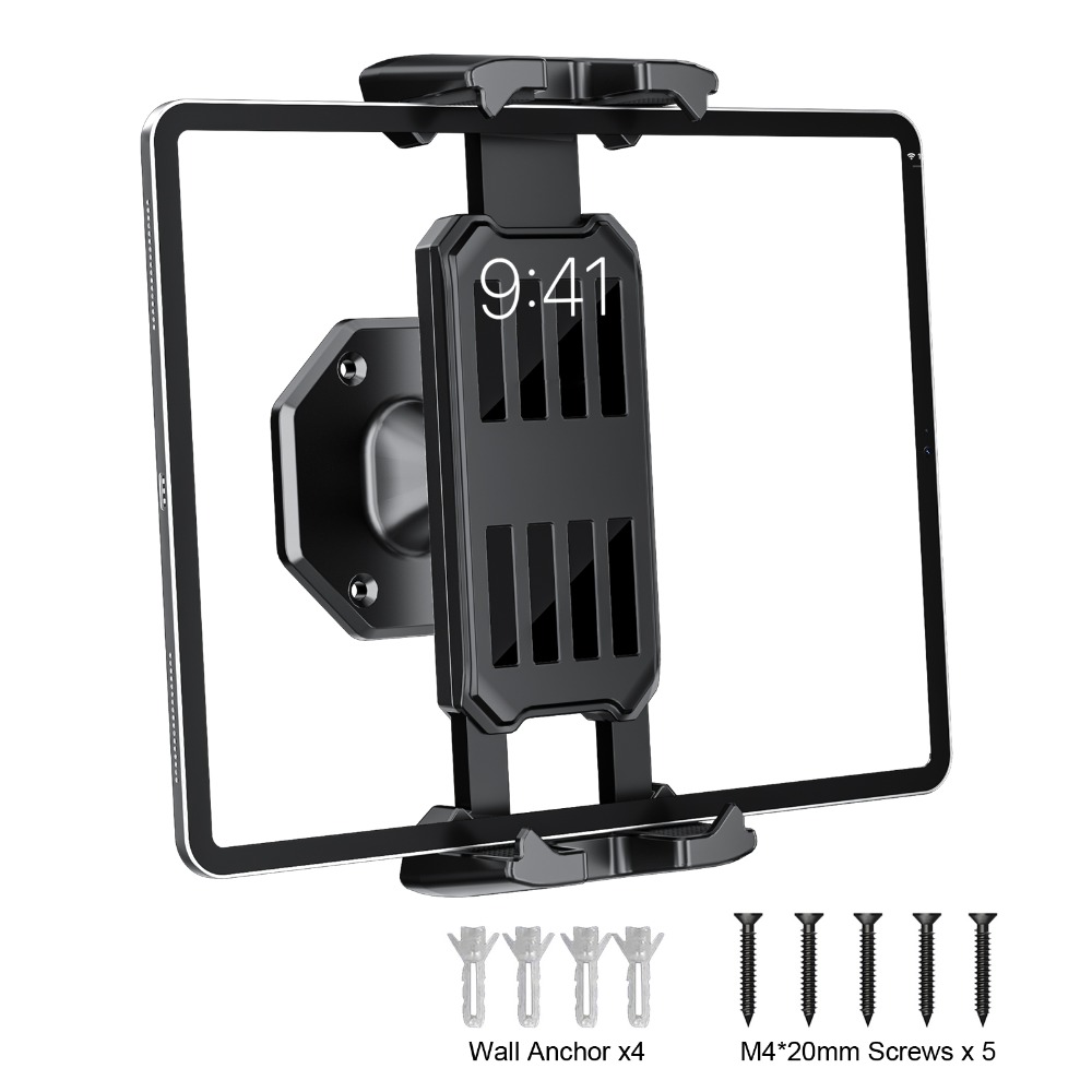 Phone Accessories - 壁掛け式スマホホルダー タブレットスタンド 調整可能クランプ 360度回転 ユニバーサルブラケット iPhone/iPad対応