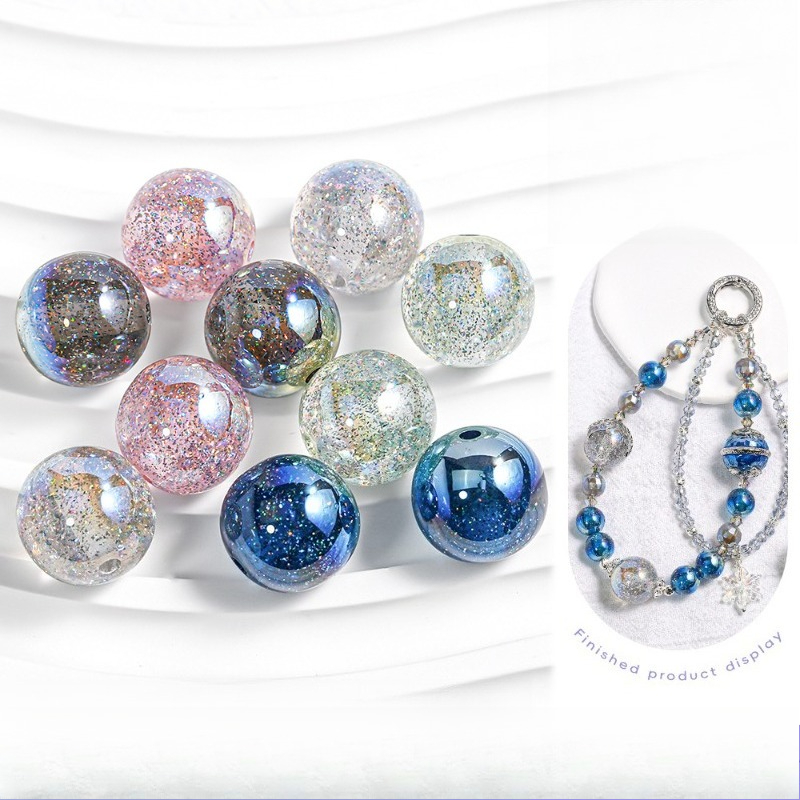 Phone Accessories Wholesale In China - 15個入り、カラフルなビーズ、DIY手作り、バラ売り、新しい携帯電話チェーン、キーホルダー、バッグチャーム、女性用アクセサリー素材、卸売。