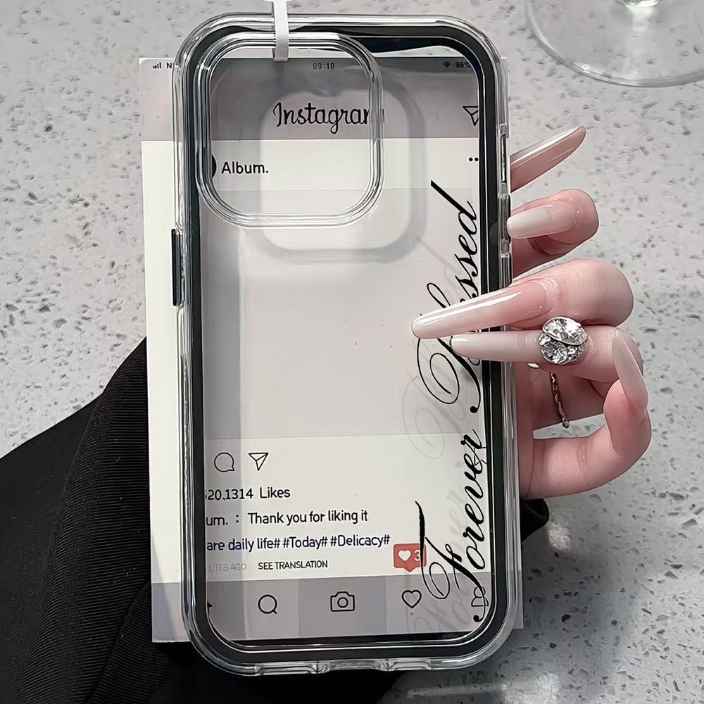 X Phone Accessories - 永遠に祝福されたシンプルで透明なiPhoneケース iPhone 17 13 16 15