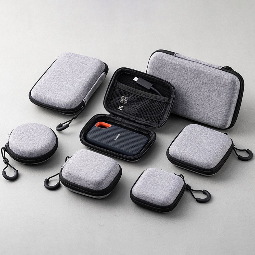 Phone Accessories - 1個入りイヤホン/携帯電話/充電ケーブル用EVA収納バッグ、AirPod Mini用ジッパー付きイヤホンケース、ポータブルデジタルアクセサリー