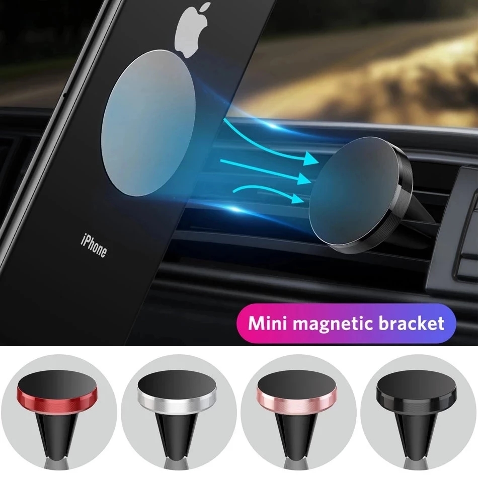 Phone Accessories - 車載用マグネット式携帯電話ホルダー、iPhone 14、13、Samsung対応、車内エアコン吹き出し口取り付け型モバイル携帯電話ホルダースタンド