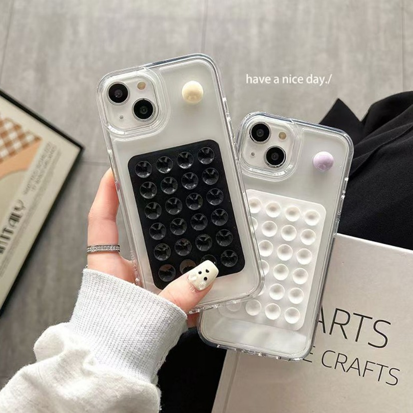 Phone Accessories - シリコン吸盤式スマホホルダー 多機能吸盤壁掛けスタンド 正方形滑り止め片面ケースマウント背面ステッカー