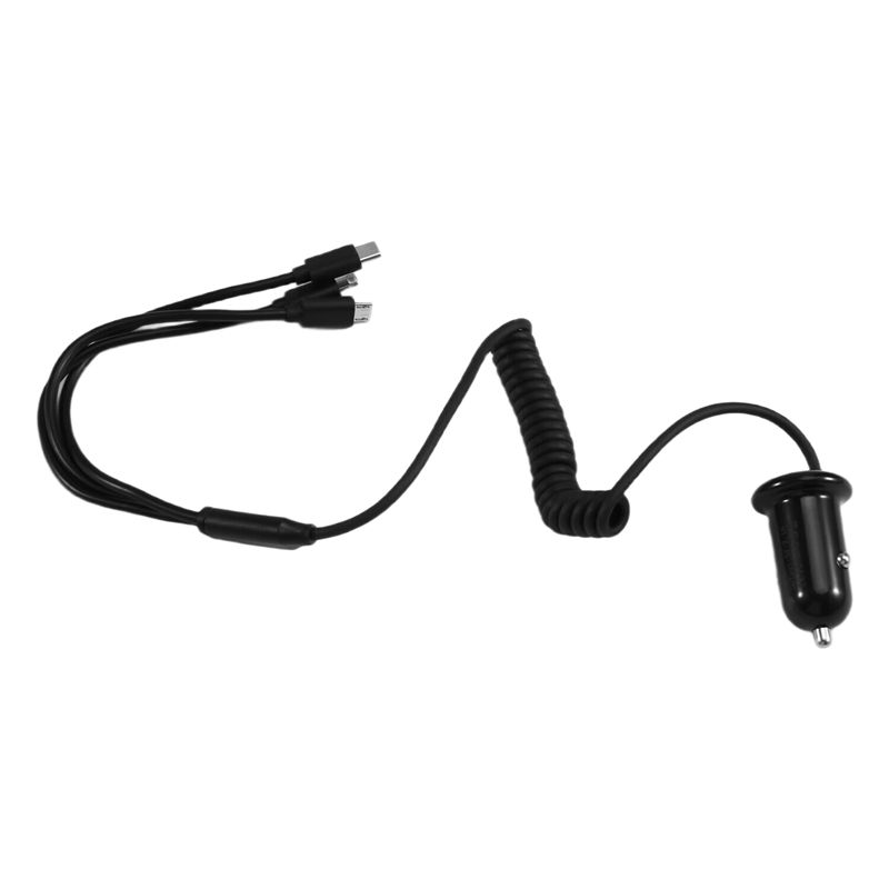 Phone Accessories For Android - カーアダプターアクセサリー 3インターフェース ユニバーサル携帯電話充電器 IOS Android Type-C対応