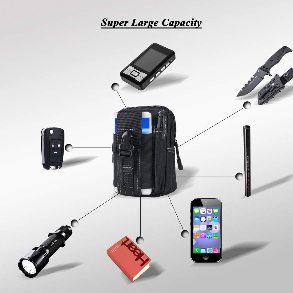 戦術的なモールベルトポーチ軍事ウエストバッグ EDC ツール - Phone Accessories のレビューと価格