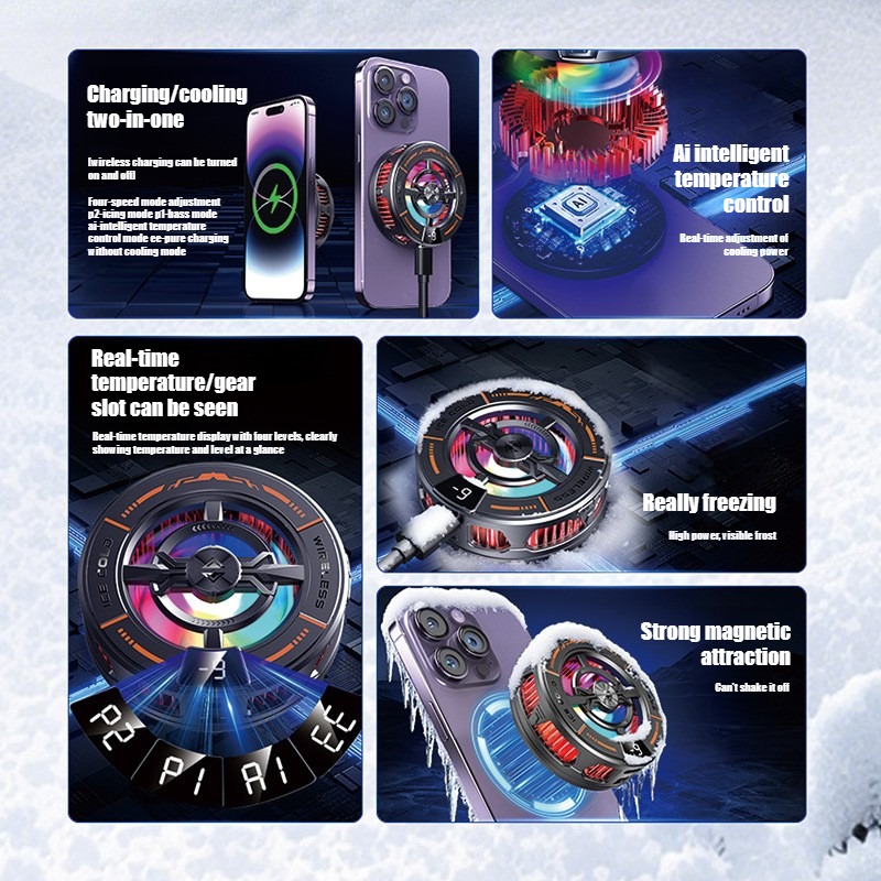 K28 磁気半導体電話クーラー ワイヤレス高速充電器冷却ラジ - Phone Accessories Android のレビューと価格