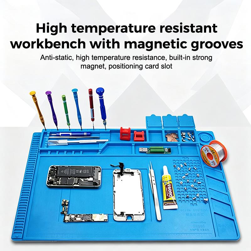 帯電防止シリコン耐熱テーブルマット 磁気断熱シリコンマット  - Phone Repair Kit のレビューと価格