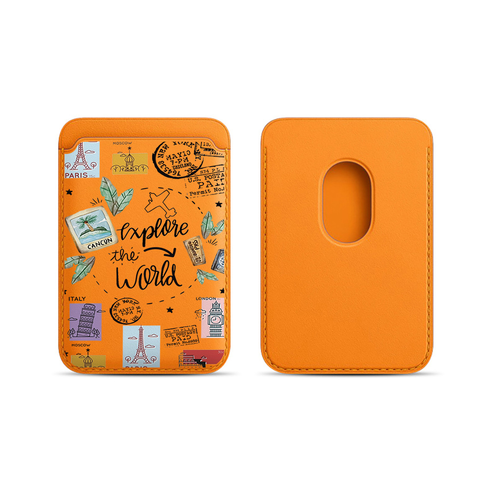トレンドINSレザーカードウォレットカバー携帯電話カードホル - Phone Accessories For Travel のレビューと価格