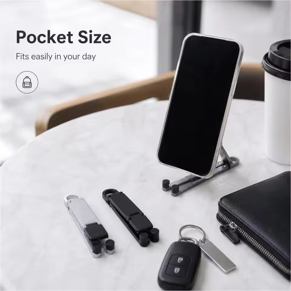 折りたたみ式キーチェーン型スマホスタンド 多角度調整可能 軽 - Phone Accessories のレビューと価格