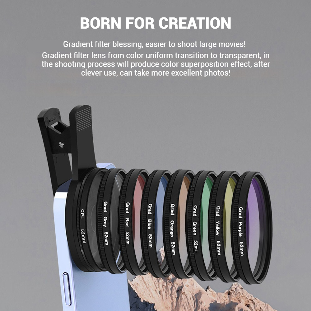 52 ミリメートル携帯電話レンズユニバーサル偏光カメラクリッ - Phone Accessories For Android のレビューと価格