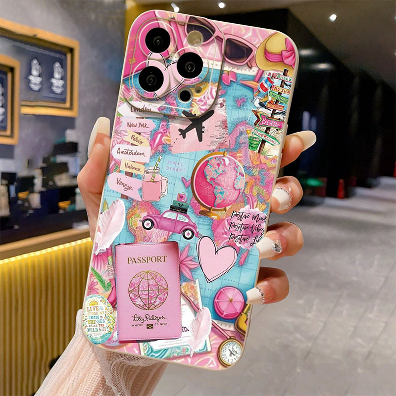 トラベルプレーンプリントマット耐衝撃スマホケース iPhon - Phone Accessories For Travel のレビューと価格