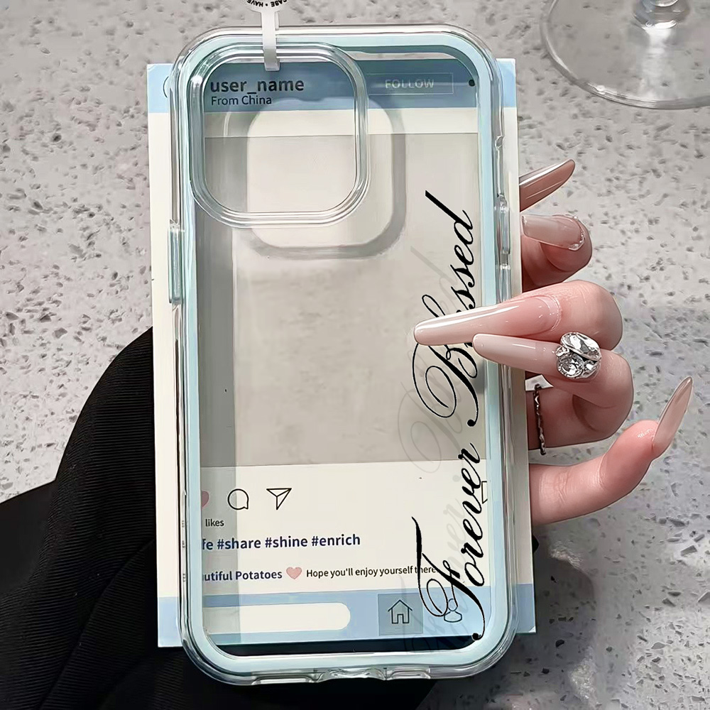 永遠に祝福されたシンプルで透明なiPhoneケース iPho - X Phone Accessories のレビューと価格