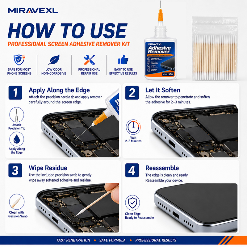 携帯電話フレーム背面サーマルフォーム接着剤除去剤 MIRAV - Phone Repair Kit のレビューと価格