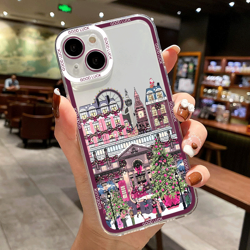 冬の新年 クリスマス 街並み 風景 スマホケース Xiaom - X Phone Accessories のレビューと価格
