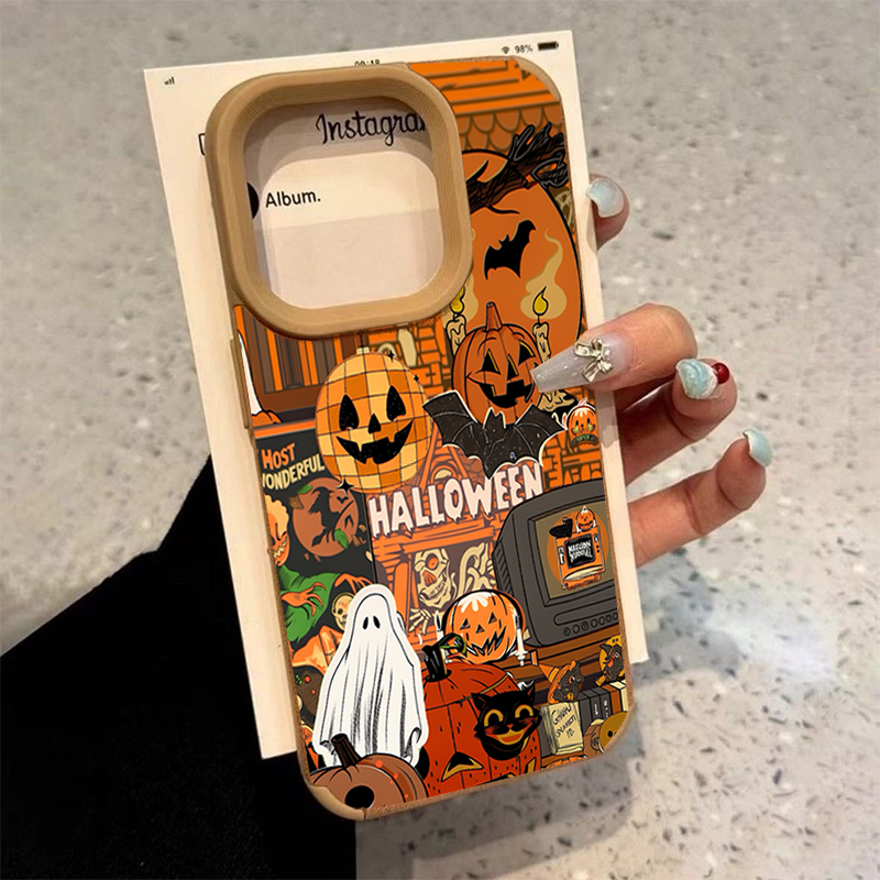 ハロウィン パンプキン型 ゴースト柄 iPhoneケース i - X Phone Accessories のレビューと価格