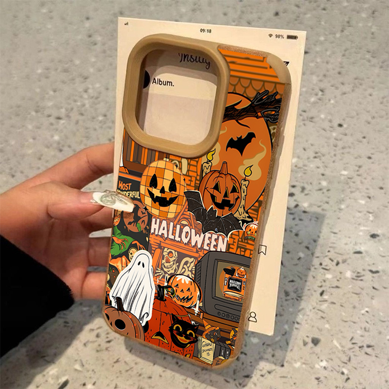 ハロウィン パンプキン型 ゴースト柄 iPhoneケース i - X Phone Accessories のレビューと価格