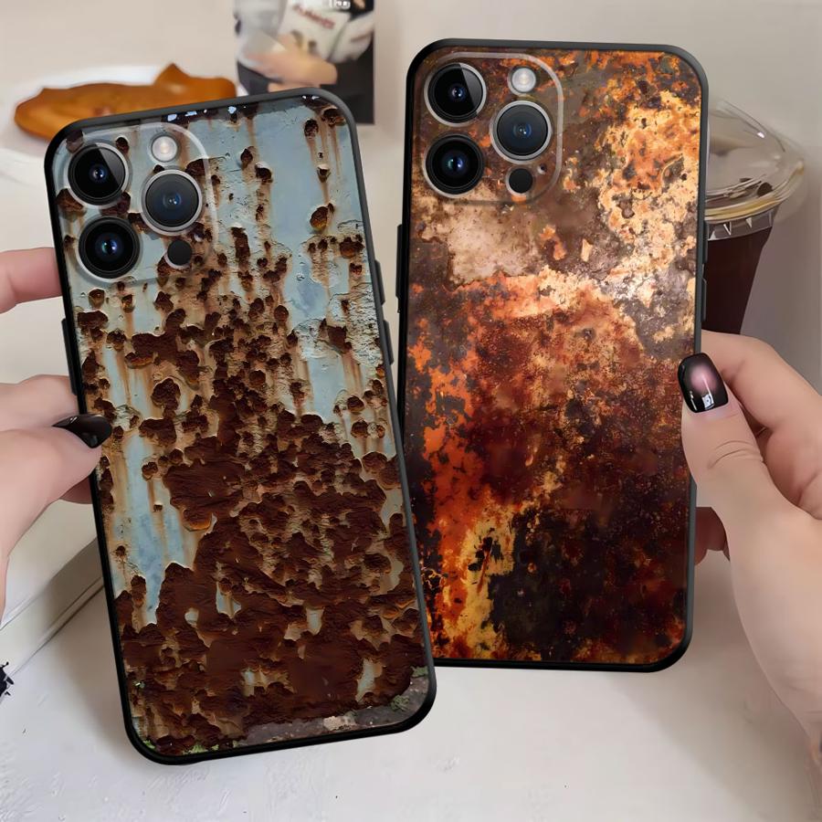 レトロな錆びデザインのiPhoneケース（iPhone 13 - X Phone Accessories のレビューと価格