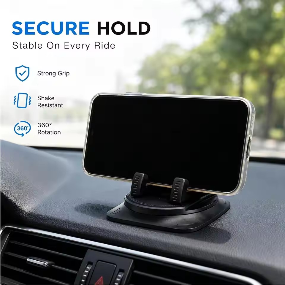 360 °   度角調整可能な車載携帯電話ホルダー、滑り止め - Quirky Phone Accessories のレビューと価格