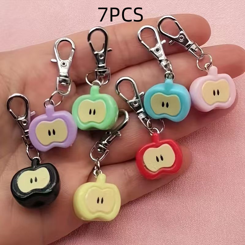 7個入り樹脂製模造アップルキーホルダー、バッグや携帯電話アク - Phone Accessories のレビューと価格