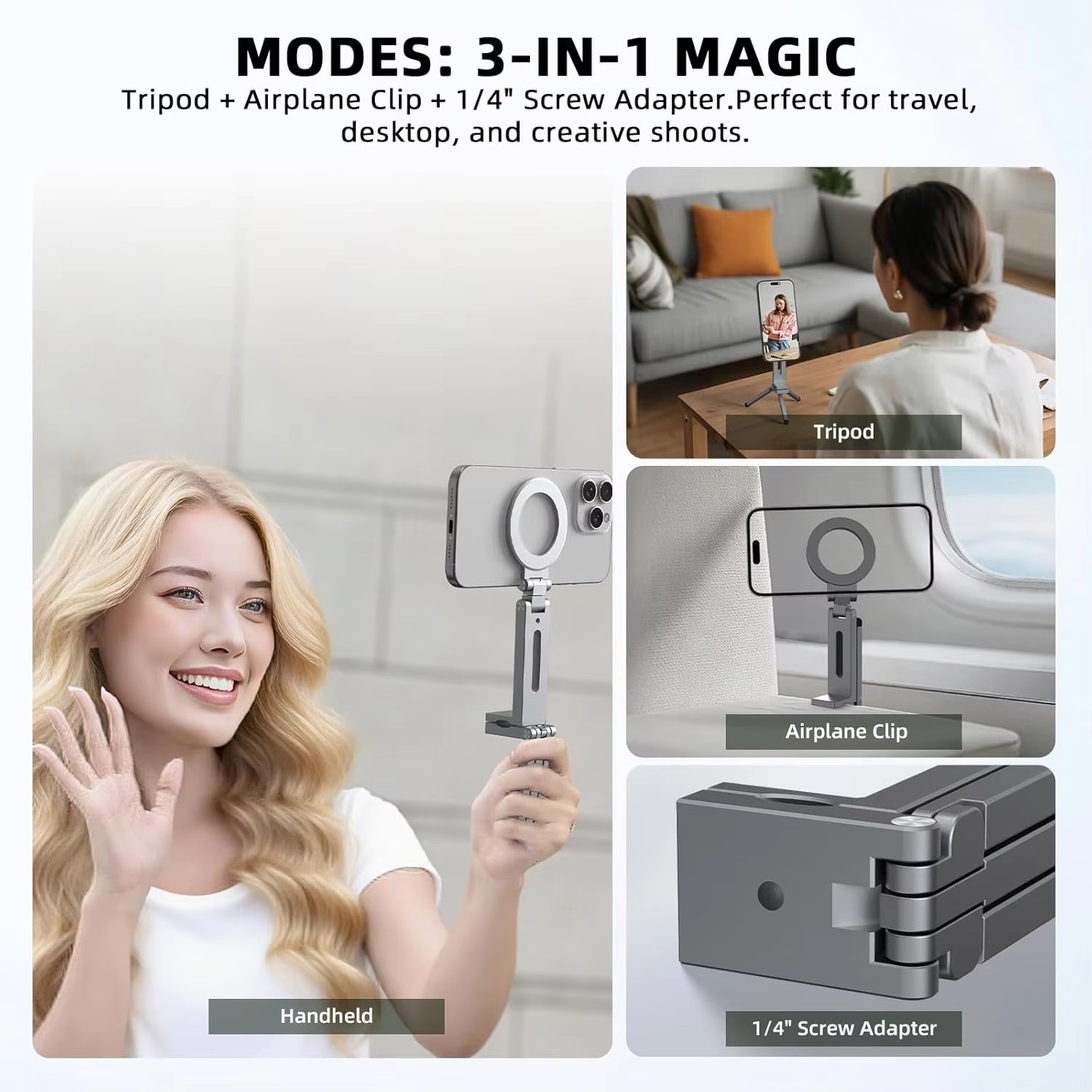 ユニバーサル磁気式スマホホルダー 旅行必需品 フレキシブル回 - Quirky Phone Accessories のレビューと価格