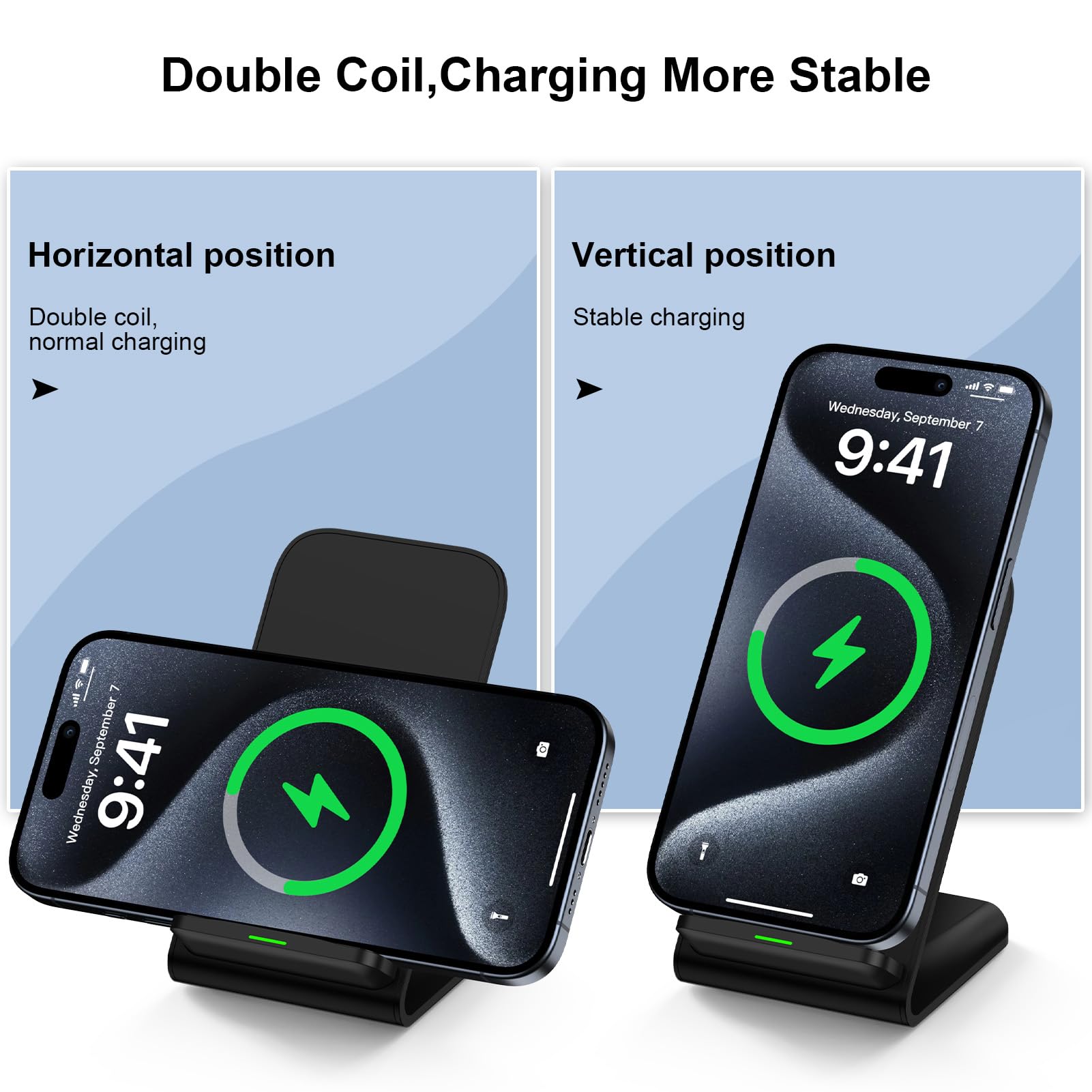 15Wワイヤレス充電器付きスマホホルダー、デスク用急速充電ス - Phone Accessories For Android のレビューと価格