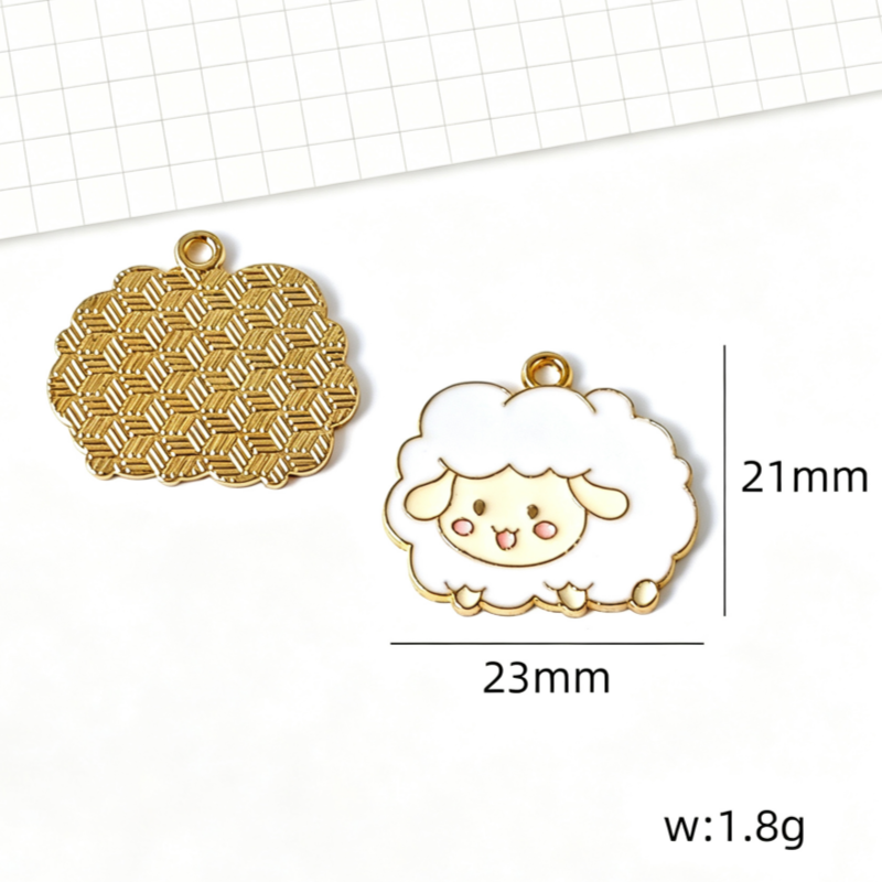 10 個漫画かわいい小さな動物子羊蜂ペンダント DIY キー - Phone Accessories のレビューと価格