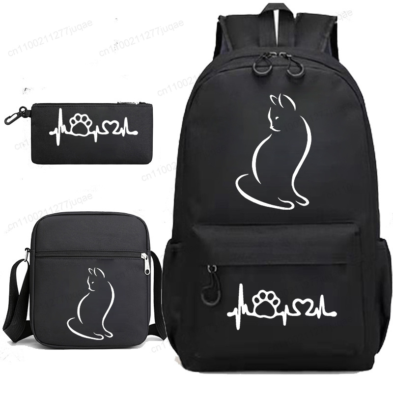 ちびアニメ猫3点セットバックパック、女の子男の子ティーンエイ - Phone Accessories Wholesale In China のレビューと価格
