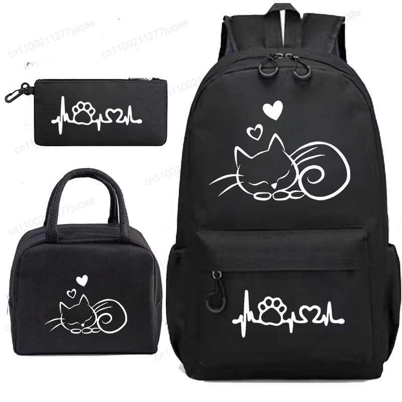 ちびアニメ猫3点セットバックパック、女の子男の子ティーンエイ - Phone Accessories Wholesale In China のレビューと価格