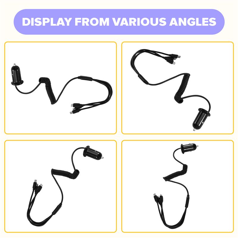 カーアダプターアクセサリー 3インターフェース ユニバーサル - Phone Accessories For Android のレビューと価格