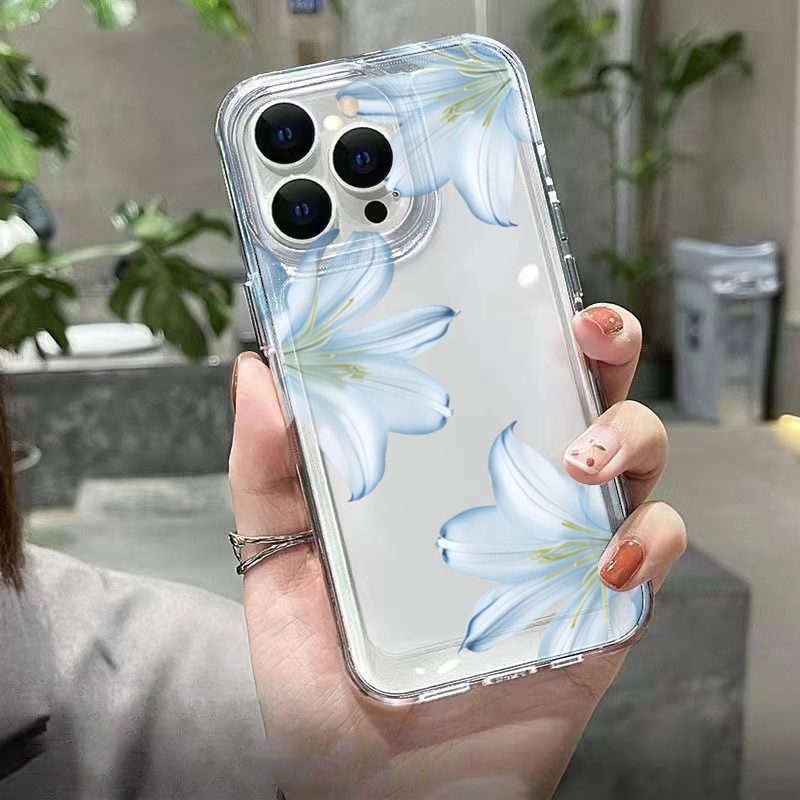 ファッショナブルで精巧な白いユリの花柄スマホケース iPho - X Phone Accessories のレビューと価格